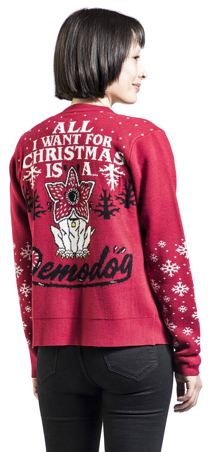 EMP "All I Want For Christmas Is A Demodog" Cardigan Multicolor Von Stranger Things