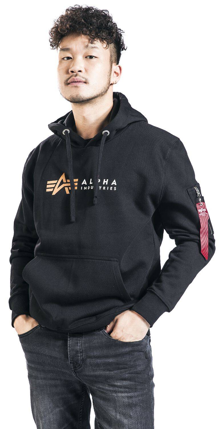 EMP "Alpha Label Hoody" Kapuzenpullover Schwarz Von Alpha Industries