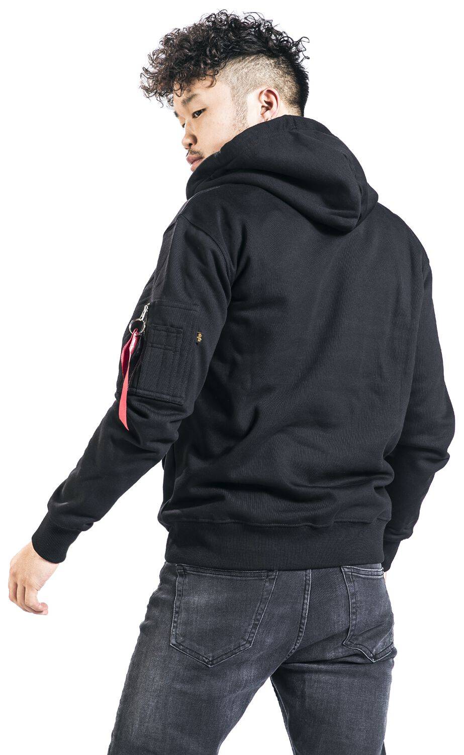 EMP "Alpha Label Hoody" Kapuzenpullover Schwarz Von Alpha Industries