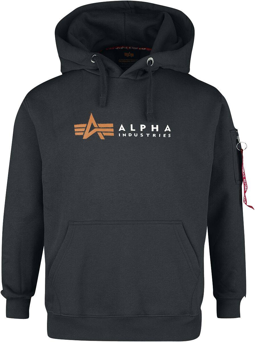 EMP "Alpha Label Hoody" Kapuzenpullover schwarz von Alpha Industries