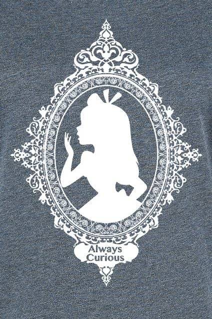 EMP "Always Curious" T-Shirt Blau Meliert Von Alice Im Wunderland