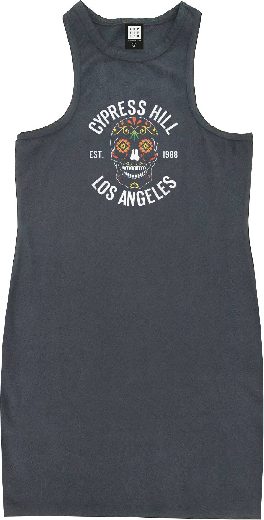 EMP "Amplified Collection - Floral Skull" Kurzes Kleid charcoal von Cypress Hill