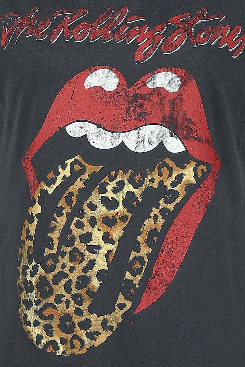 EMP "Amplified Collection - Leopard Tongue" Kurzes Kleid Charcoal Von The Rolling Stones