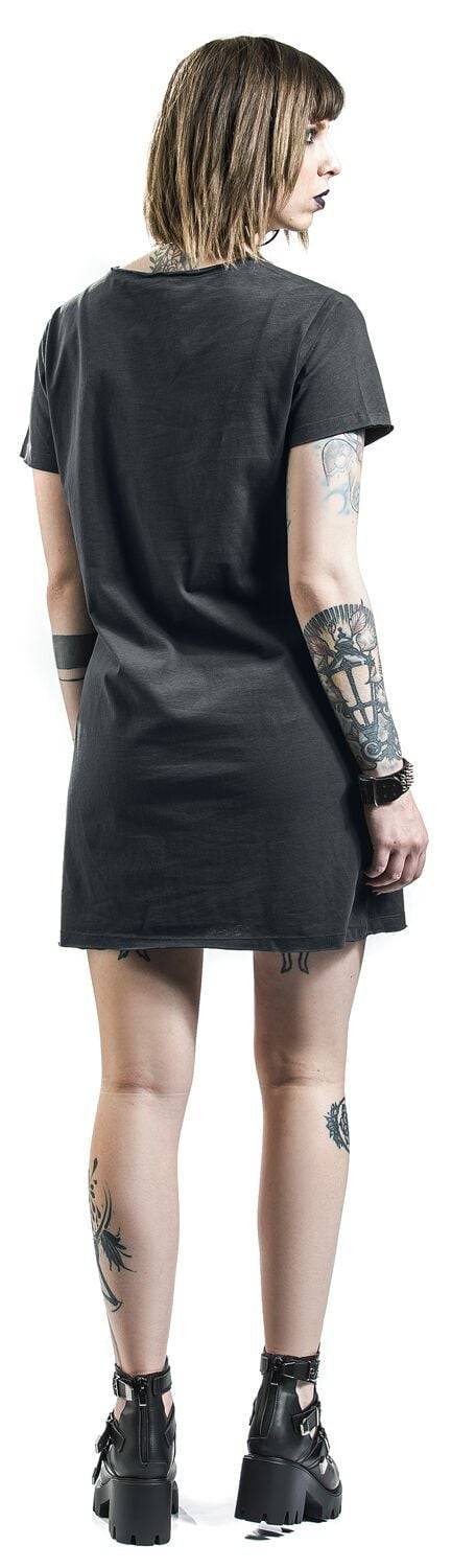 EMP "Amplified Collection - Leopard Tongue" Kurzes Kleid Charcoal Von The Rolling Stones