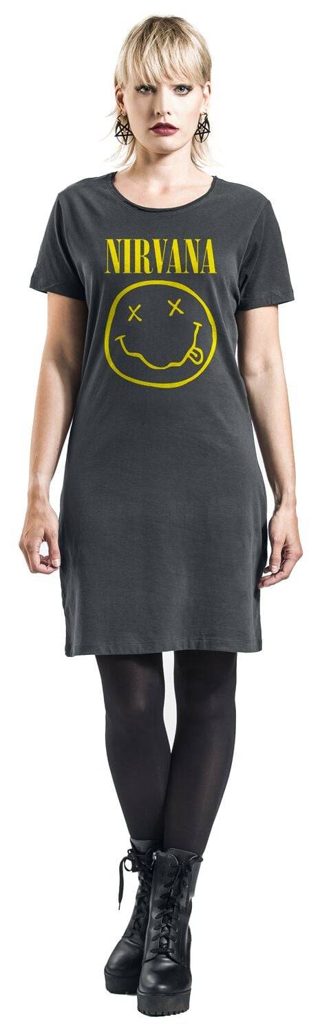 EMP "Amplified Collection - Logo" Kurzes Kleid Charcoal Von Nirvana