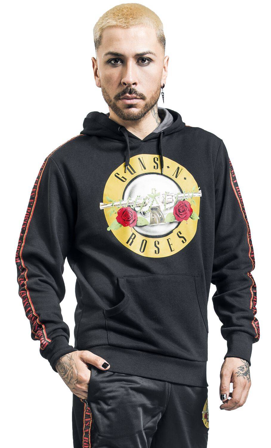 EMP "Amplified Collection - Mens Taped Fleece Hoodie" Kapuzenpullover Schwarz Von Guns N' Roses
