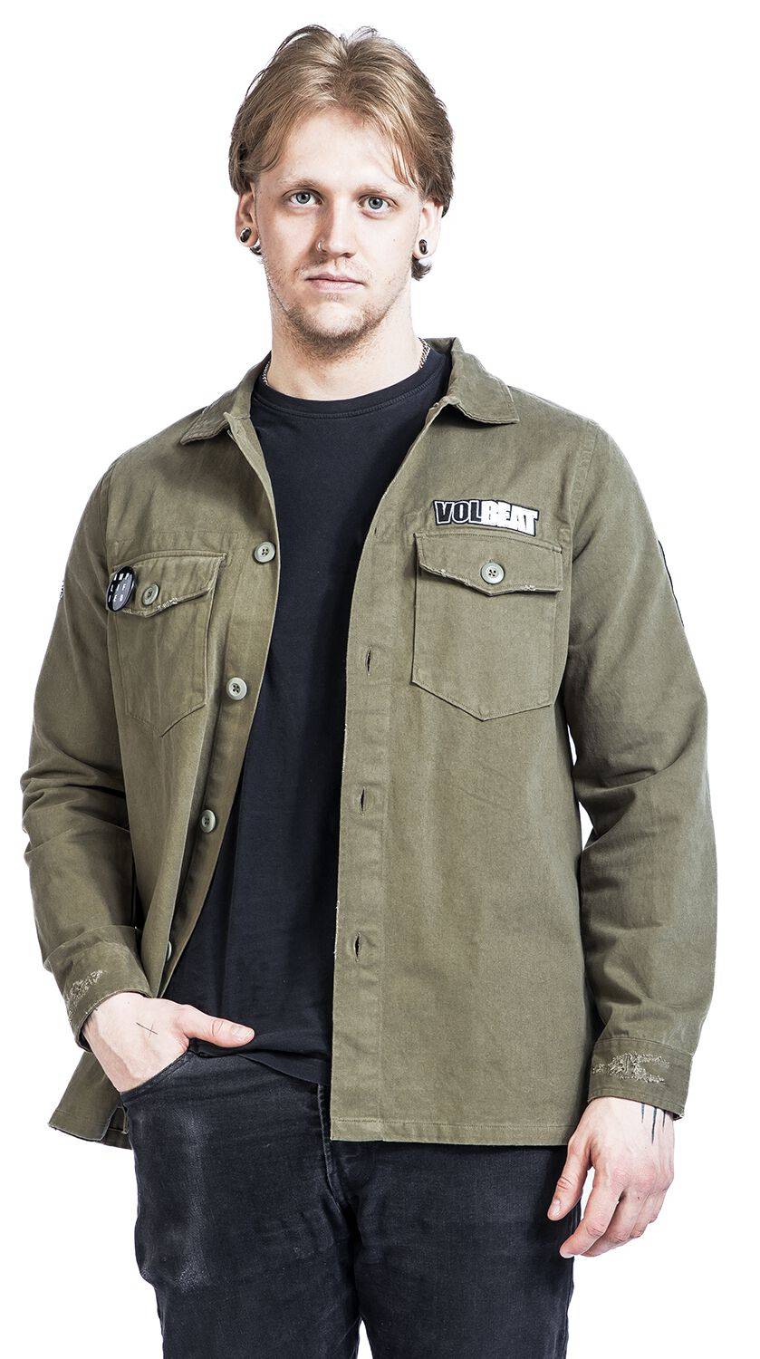 EMP "Amplified Collection - Military Shirt - Shacket" Langarmhemd Khaki Von Volbeat