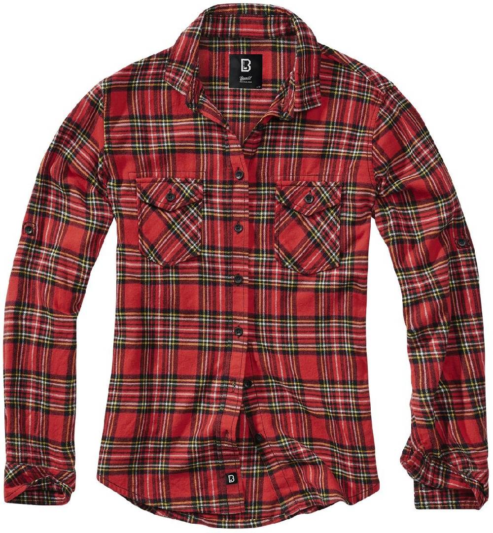 EMP "Amy Tartan Flanell Checkshirt" Flanellhemd rot/schwarz von Brandit