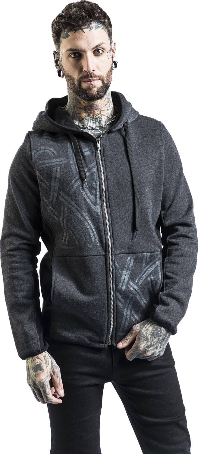EMP "Anchor Tattoo Zip Hoodie" Kapuzenjacke Grau/schwarz Von Outer Vision