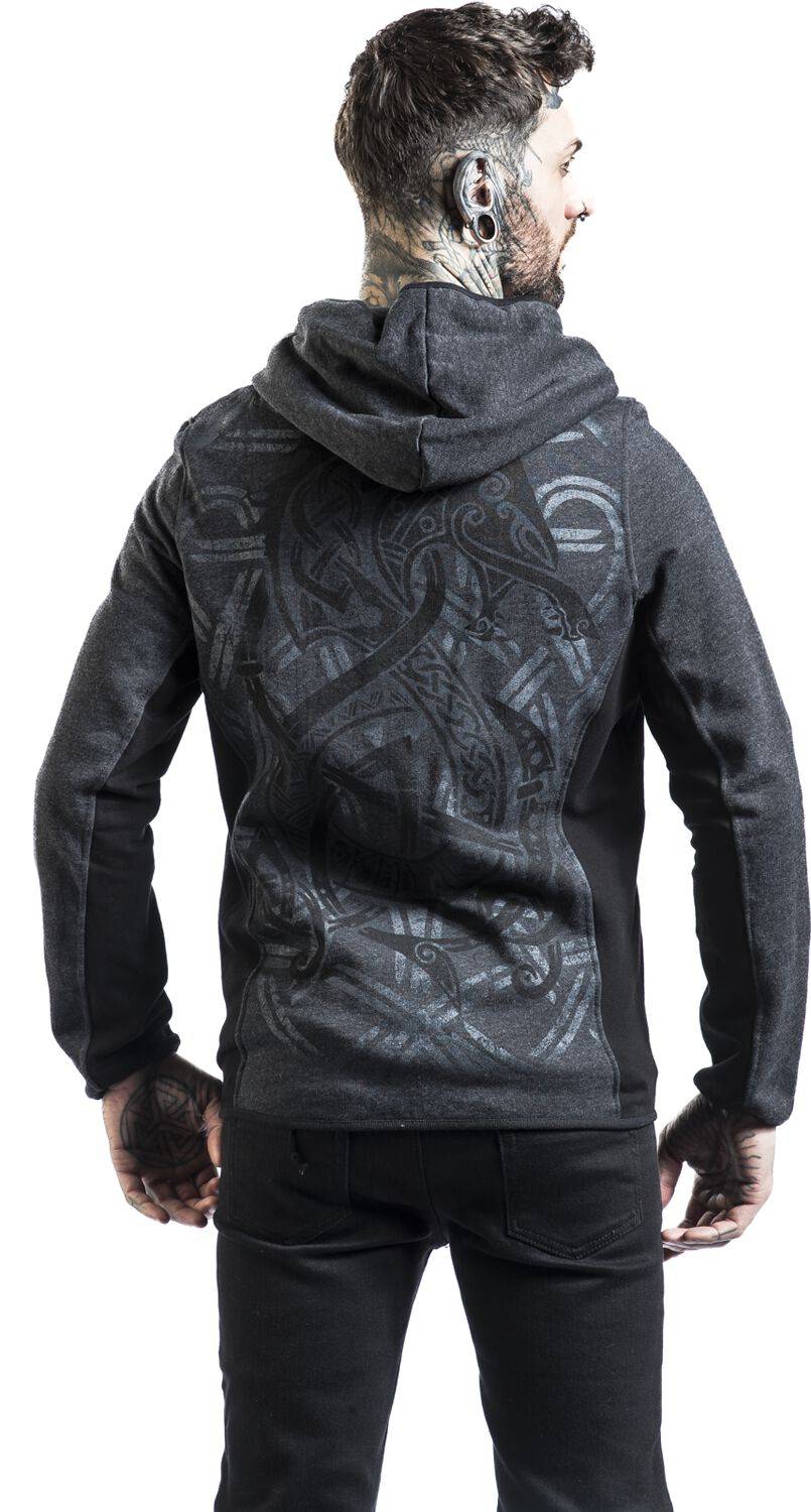EMP "Anchor Tattoo Zip Hoodie" Kapuzenjacke Grau/schwarz Von Outer Vision