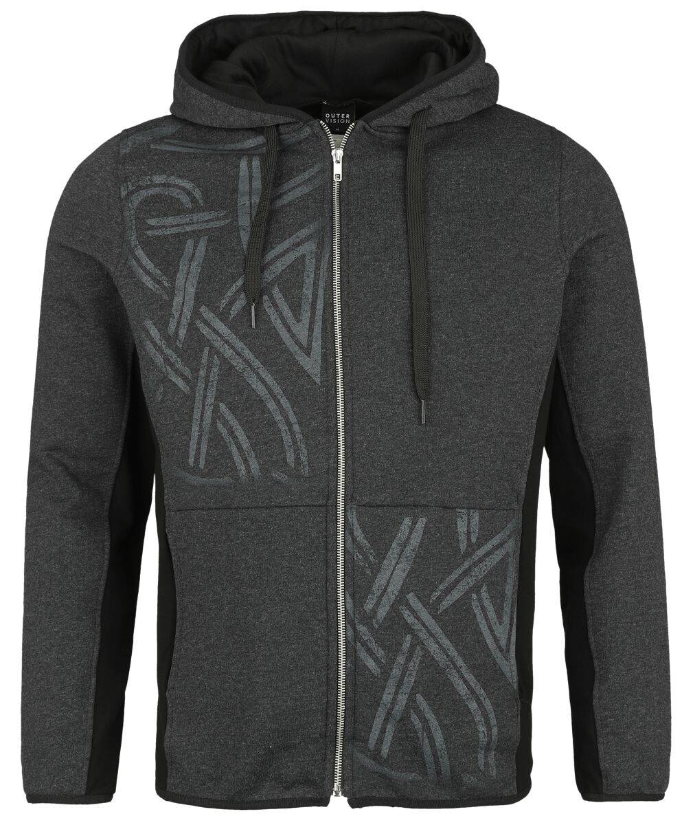 EMP "Anchor Tattoo Zip Hoodie" Kapuzenjacke grau/schwarz von Outer Vision