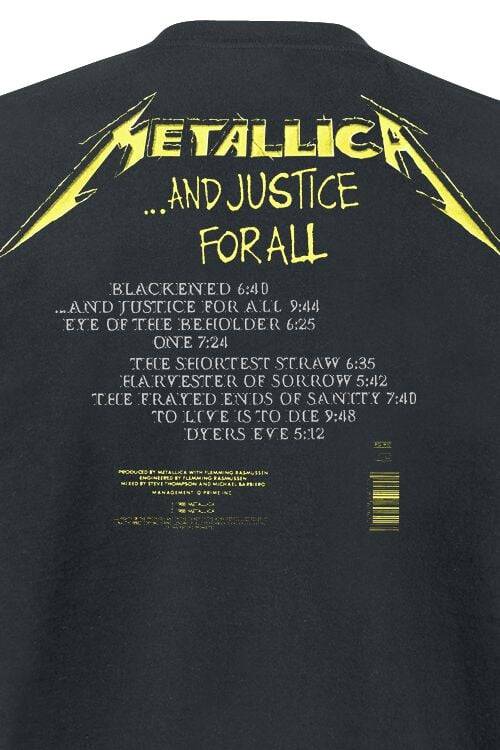 EMP " And Justice For All - Tracklist" T-Shirt Schwarz Von Metallica