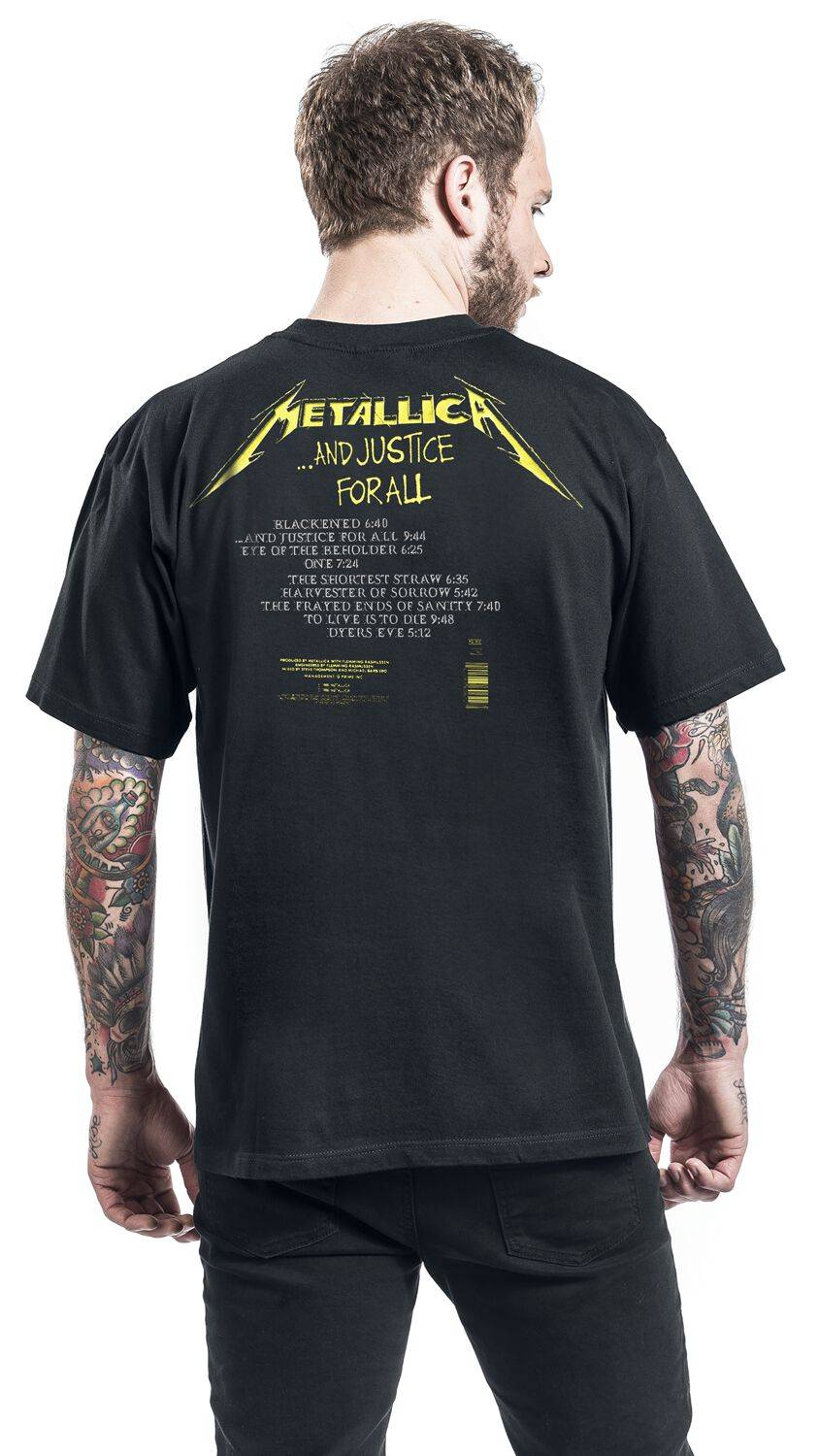 EMP " And Justice For All - Tracklist" T-Shirt Schwarz Von Metallica