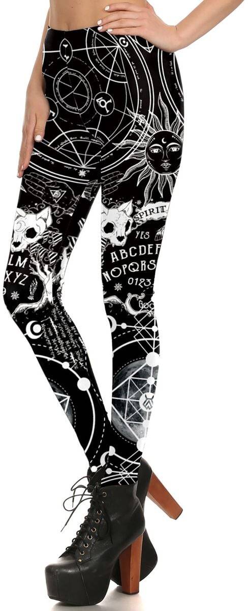 EMP "Animal Symbol Leggings" Leggings Schwarz/weiß Von Ocultica