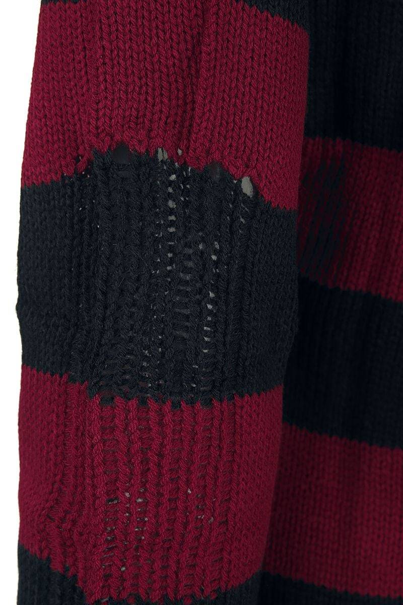 EMP "Annabella Top" Strickpullover Rot/schwarz Von Vixxsin