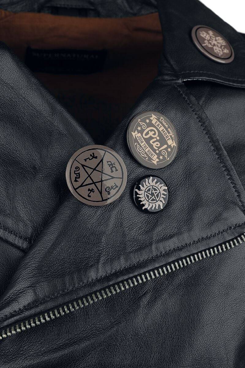 EMP "Anti Possession" Lederjacke Schwarz Von Supernatural