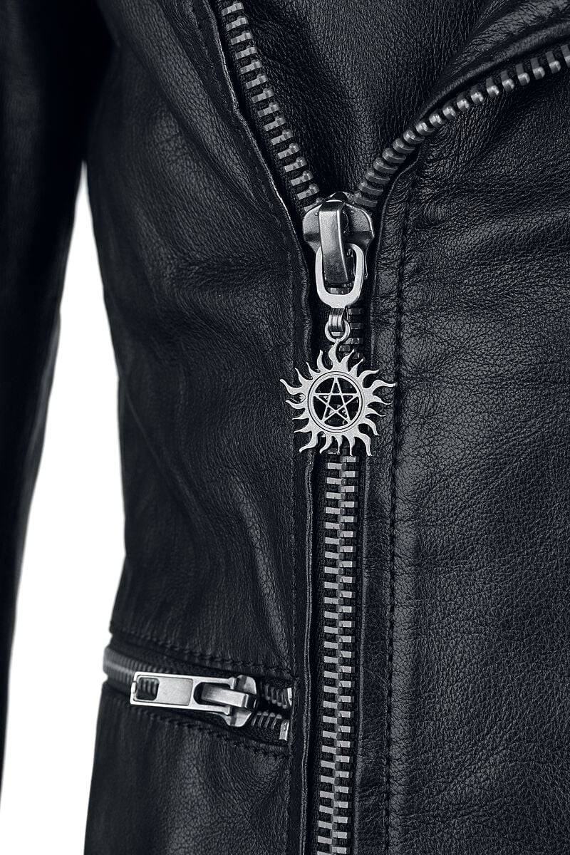 EMP "Anti Possession" Lederjacke Schwarz Von Supernatural