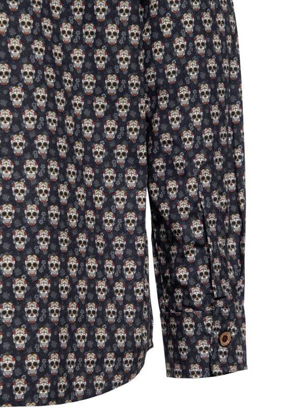 EMP "AOP Vintage Suit Shirt Sugar Skull" Langarmhemd Schwarz Von King Kerosin