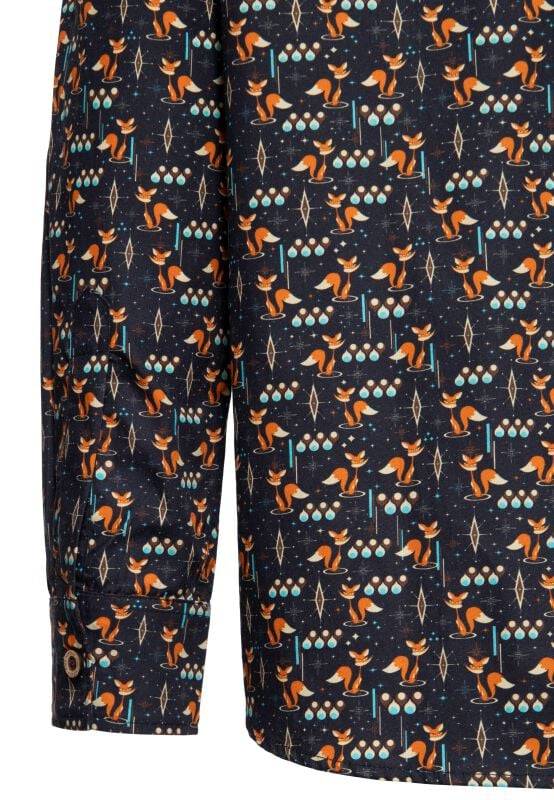EMP "AOP Vintage Suit Shirts Foxy" Langarmhemd Schwarz Von King Kerosin