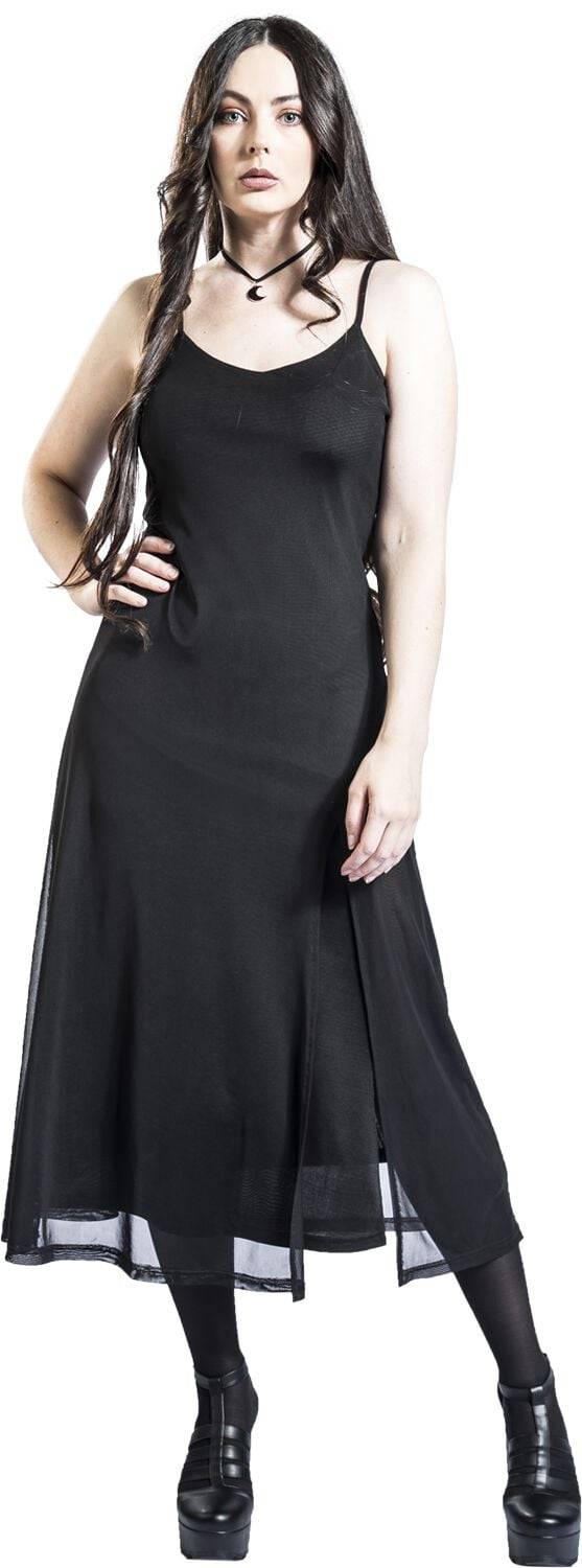 EMP "Araxiel Mesh Dress" Langes Kleid Schwarz Von Banned Alternative