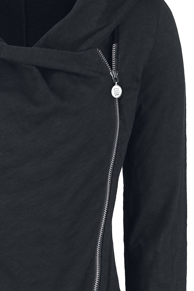 EMP "Asymmetric Slub Yarn Zipper" Cardigan Schwarz Von RED By EMP