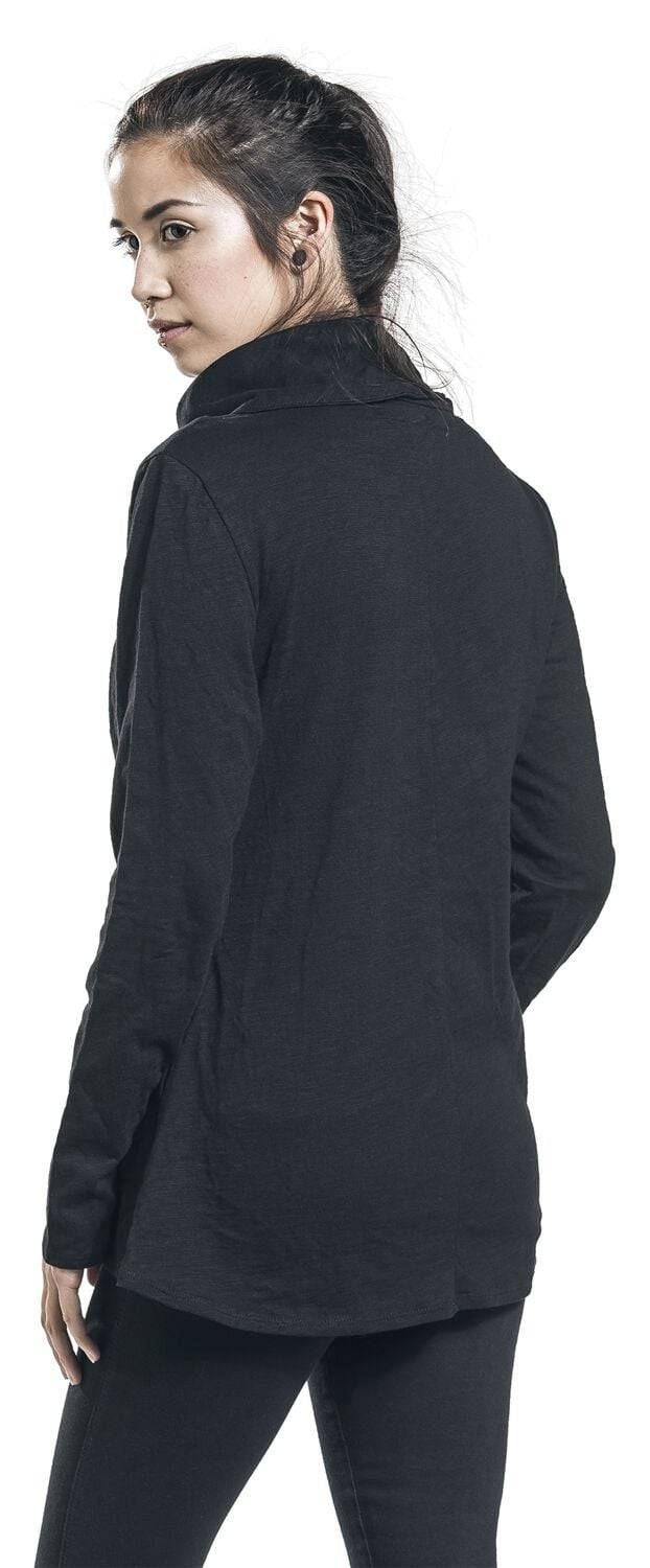 EMP "Asymmetric Slub Yarn Zipper" Cardigan Schwarz Von RED By EMP
