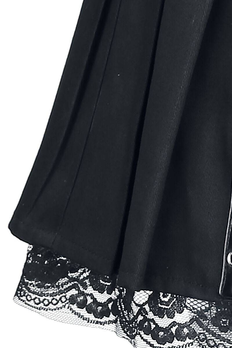 EMP "Aura Mini Skirt" Kurzer Rock Schwarz Von Burleska