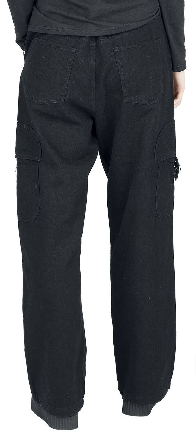 EMP "Aurora Wide Leg Trousers" Jeans Schwarz Von Banned Alternative