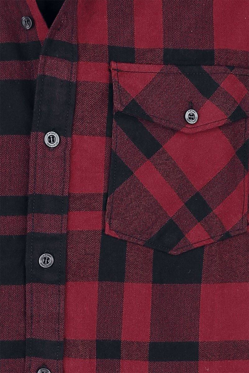 EMP "Austin Shirt" Flanellhemd Rot/schwarz Von Vintage Industries