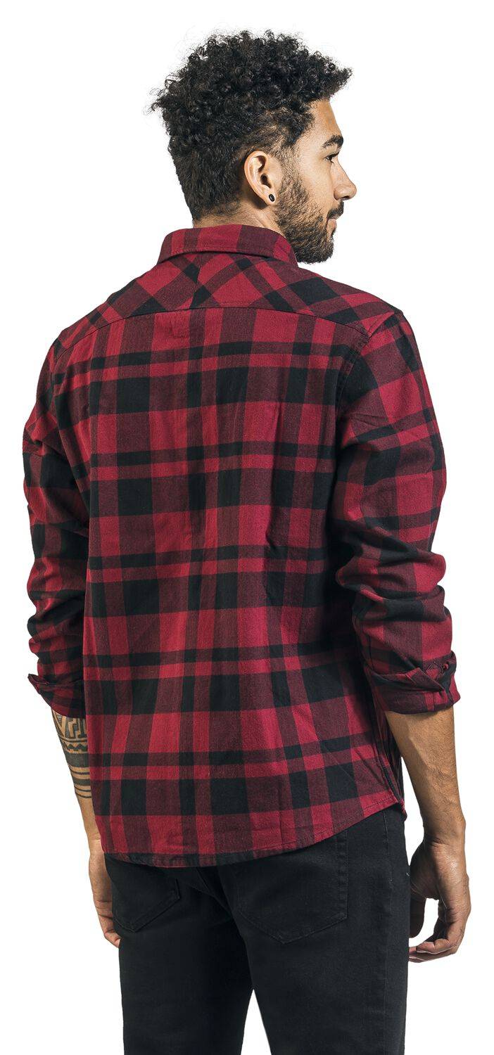 EMP "Austin Shirt" Flanellhemd Rot/schwarz Von Vintage Industries