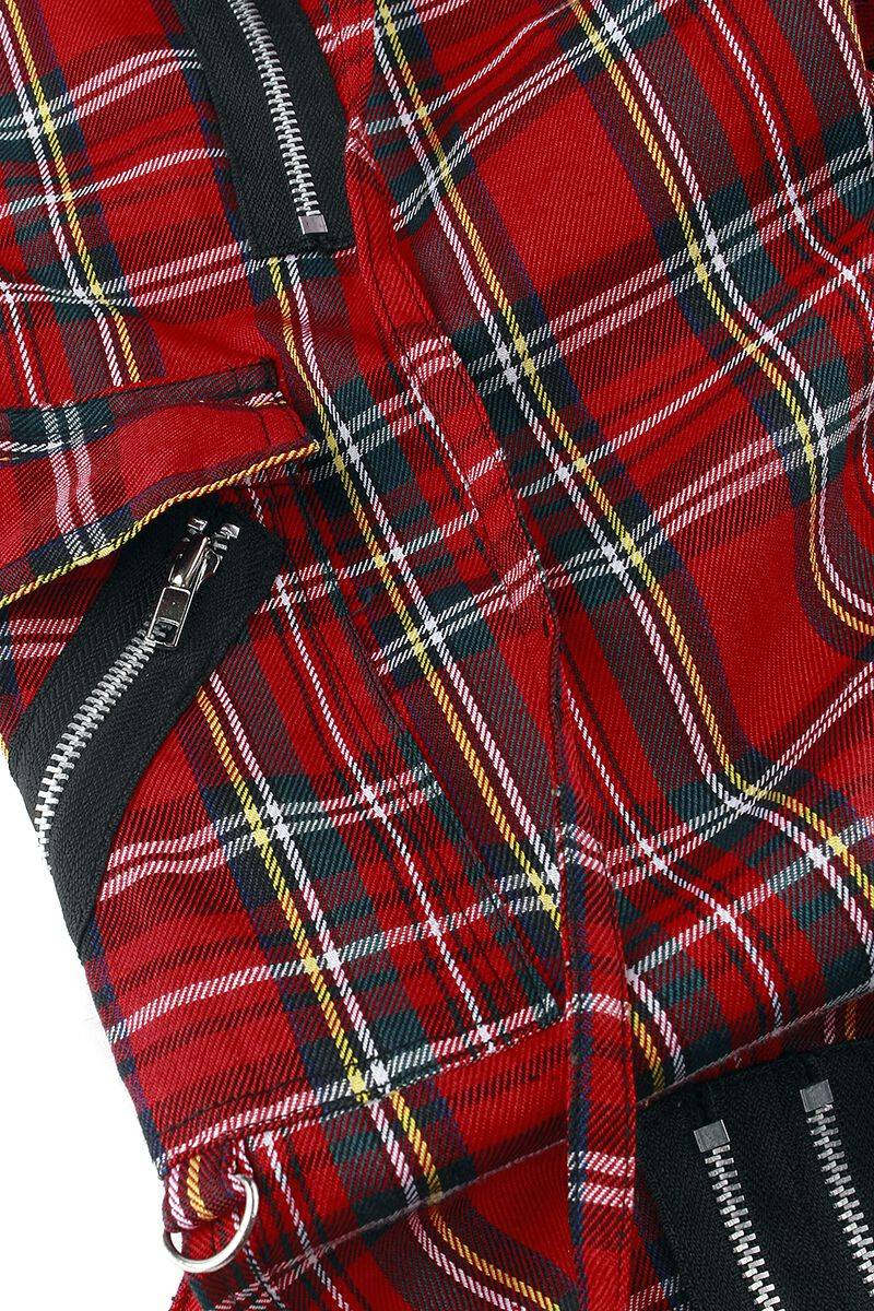 EMP "Avengence Check" Stoffhose Rot Von Banned Alternative