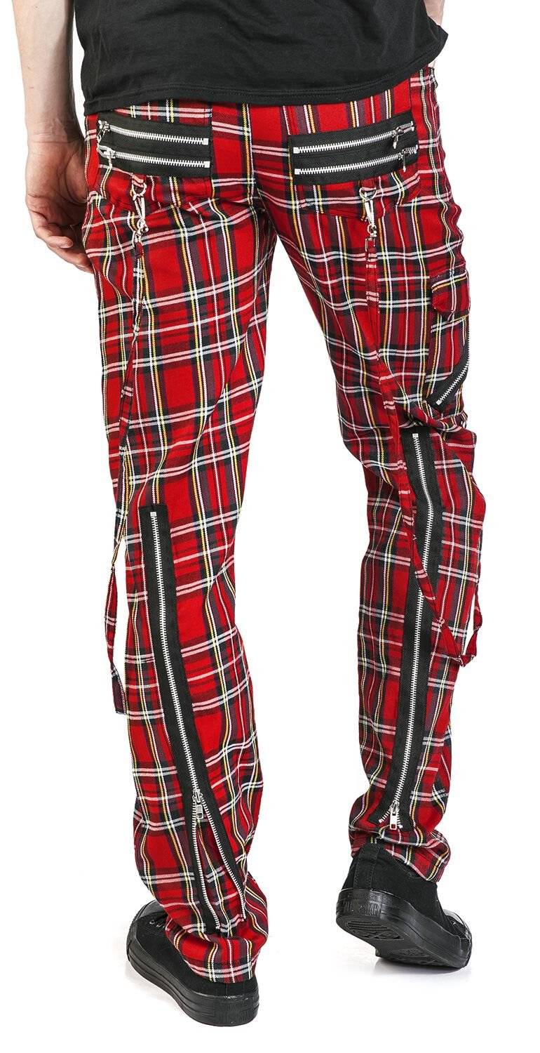 EMP "Avengence Check" Stoffhose Rot Von Banned Alternative
