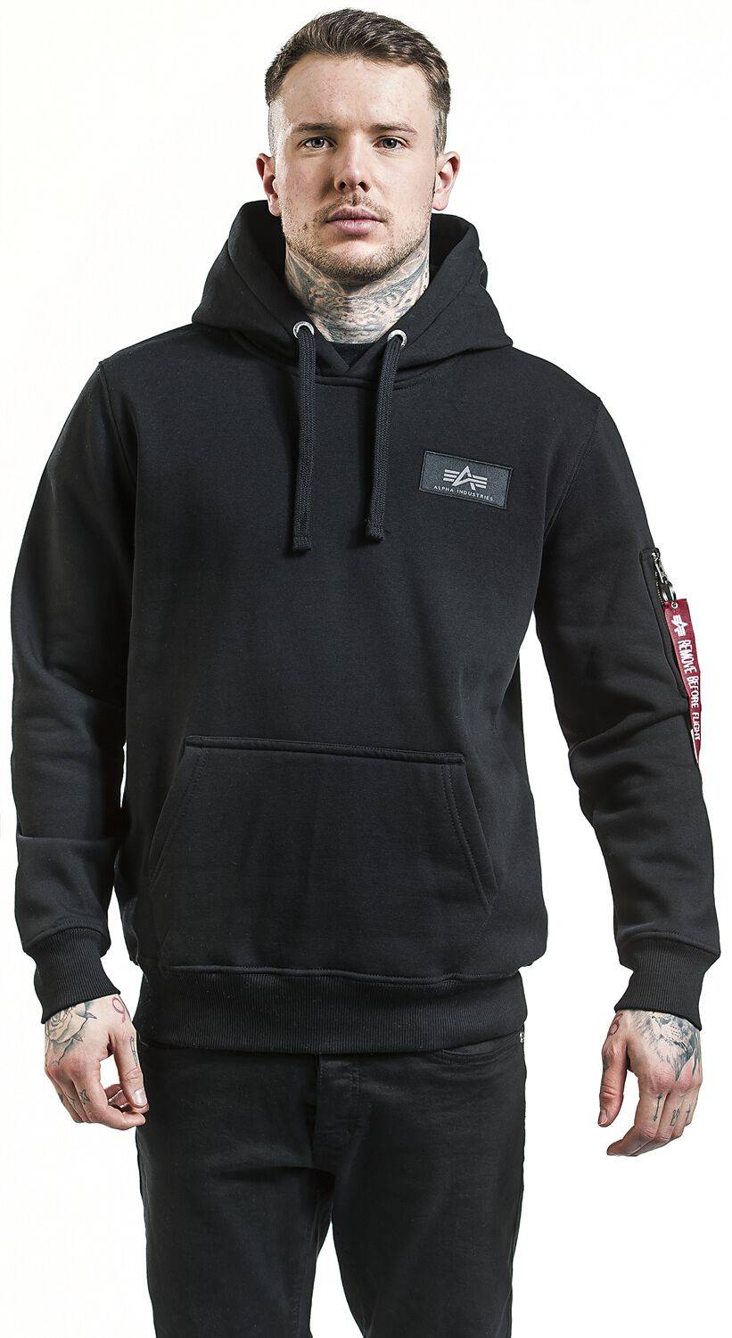 EMP "Back Print Hoody" Kapuzenpullover Schwarz Von Alpha Industries