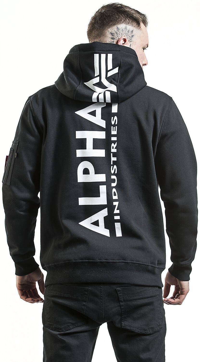 EMP "Back Print Hoody" Kapuzenpullover Schwarz Von Alpha Industries