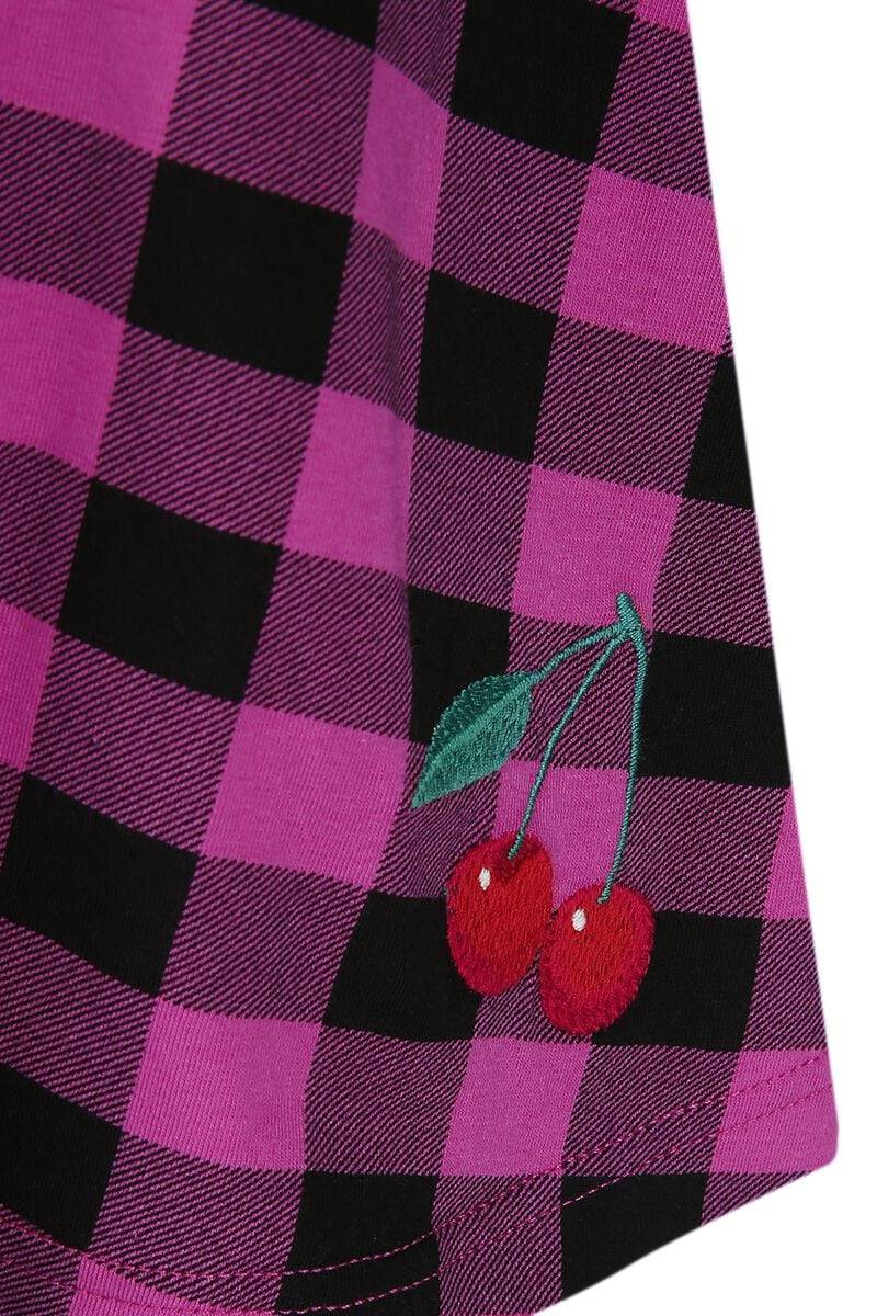 EMP "Back To 1955 Checkered Dress" Mittellanges Kleid Schwarz/pink Von Pussy Deluxe