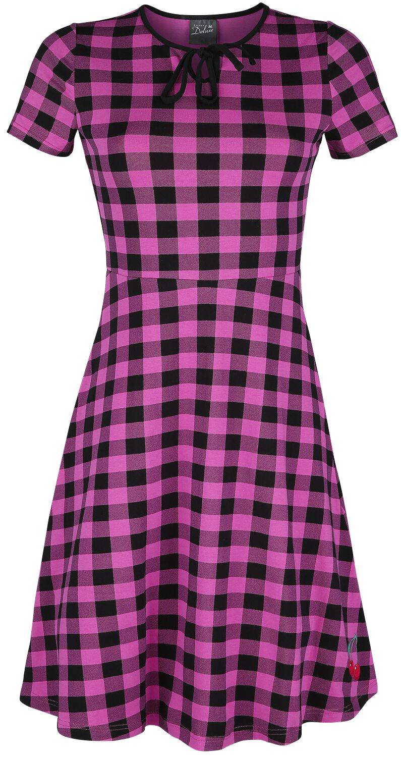 EMP "Back To 1955 Checkered Dress" Mittellanges Kleid schwarz/pink von Pussy Deluxe