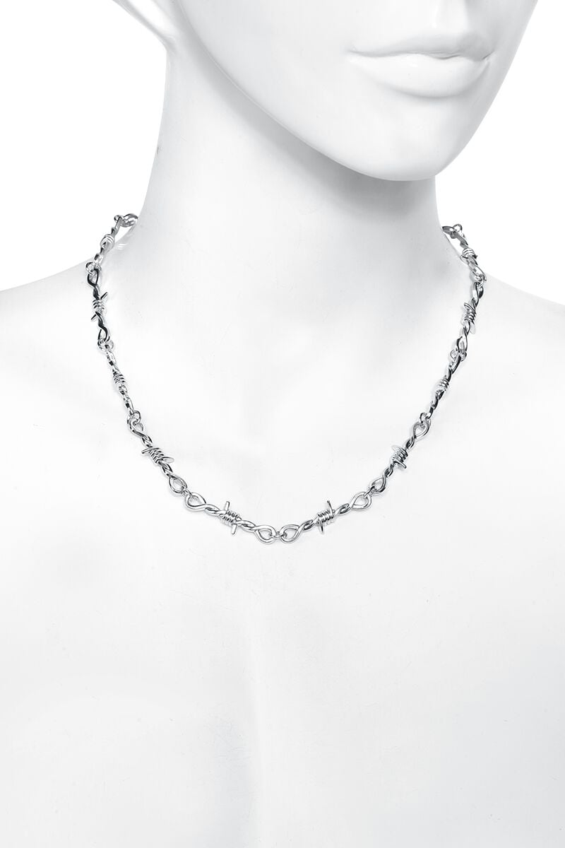 EMP "Barbed Wire Necklace" Halskette Silberfarben Von Urban Classics