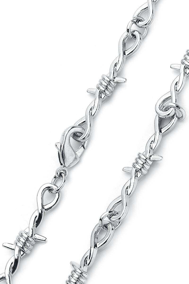 EMP "Barbed Wire Necklace" Halskette Silberfarben Von Urban Classics