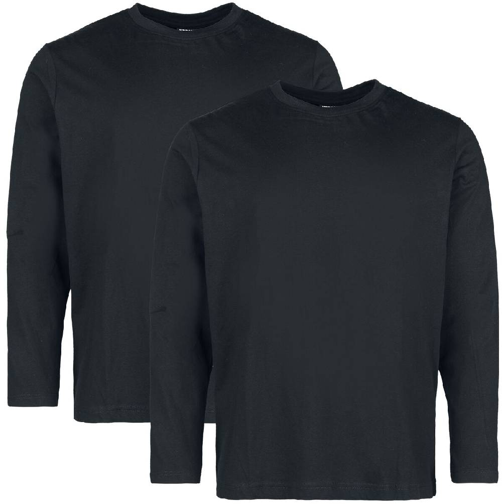 EMP "Basic Longsleeve 2-Pack" Langarmshirt schwarz von Urban Classics