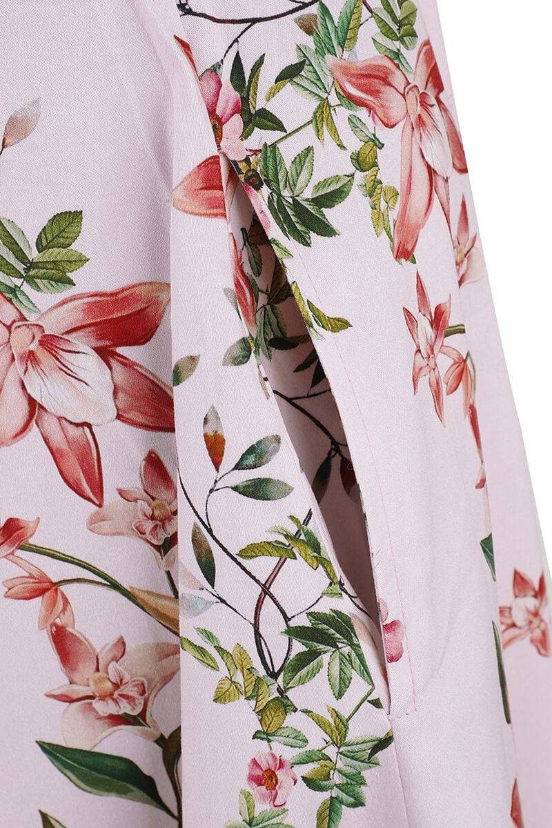 EMP "Beatrix Floral Swing Dress" Mittellanges Kleid Rosa Von H&R London