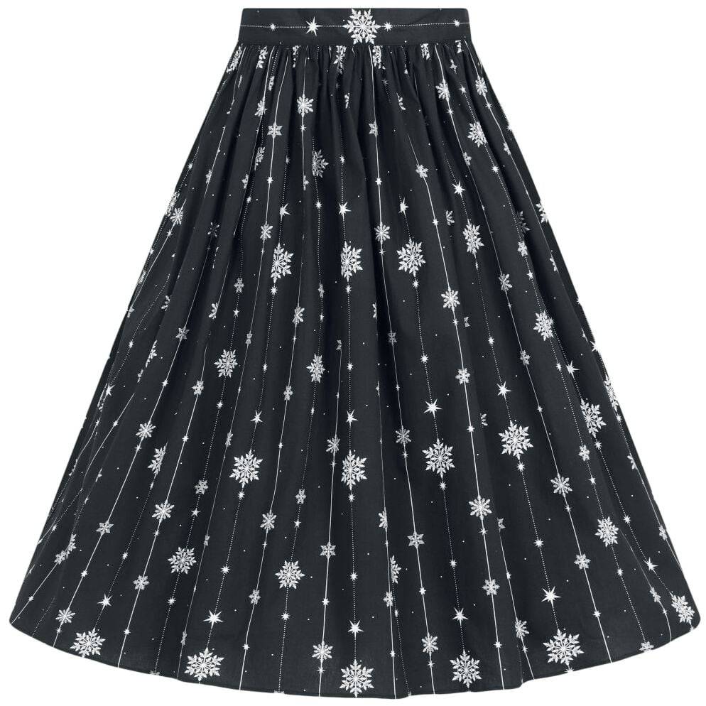 EMP "Belle 50's Skirt" Mittellanger Rock schwarz/weiß von Hell Bunny