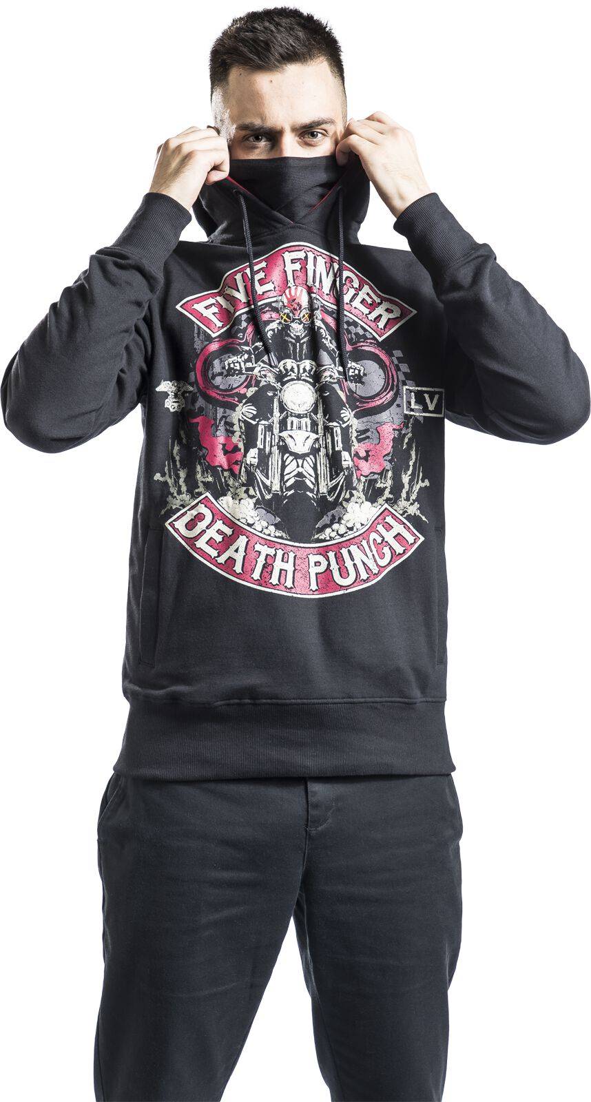 EMP "Biker Badge" Kapuzenpullover Schwarz Von Five Finger Death Punch