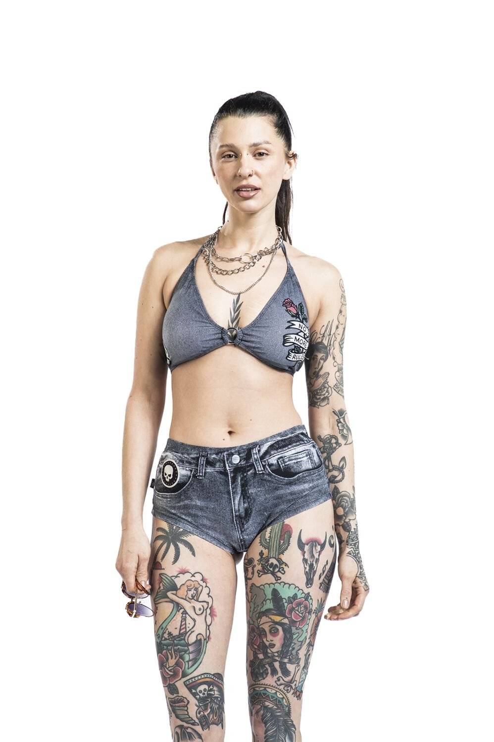 EMP Bikini-Unterteil Dunkelgrau Von Rock Rebel By EMP