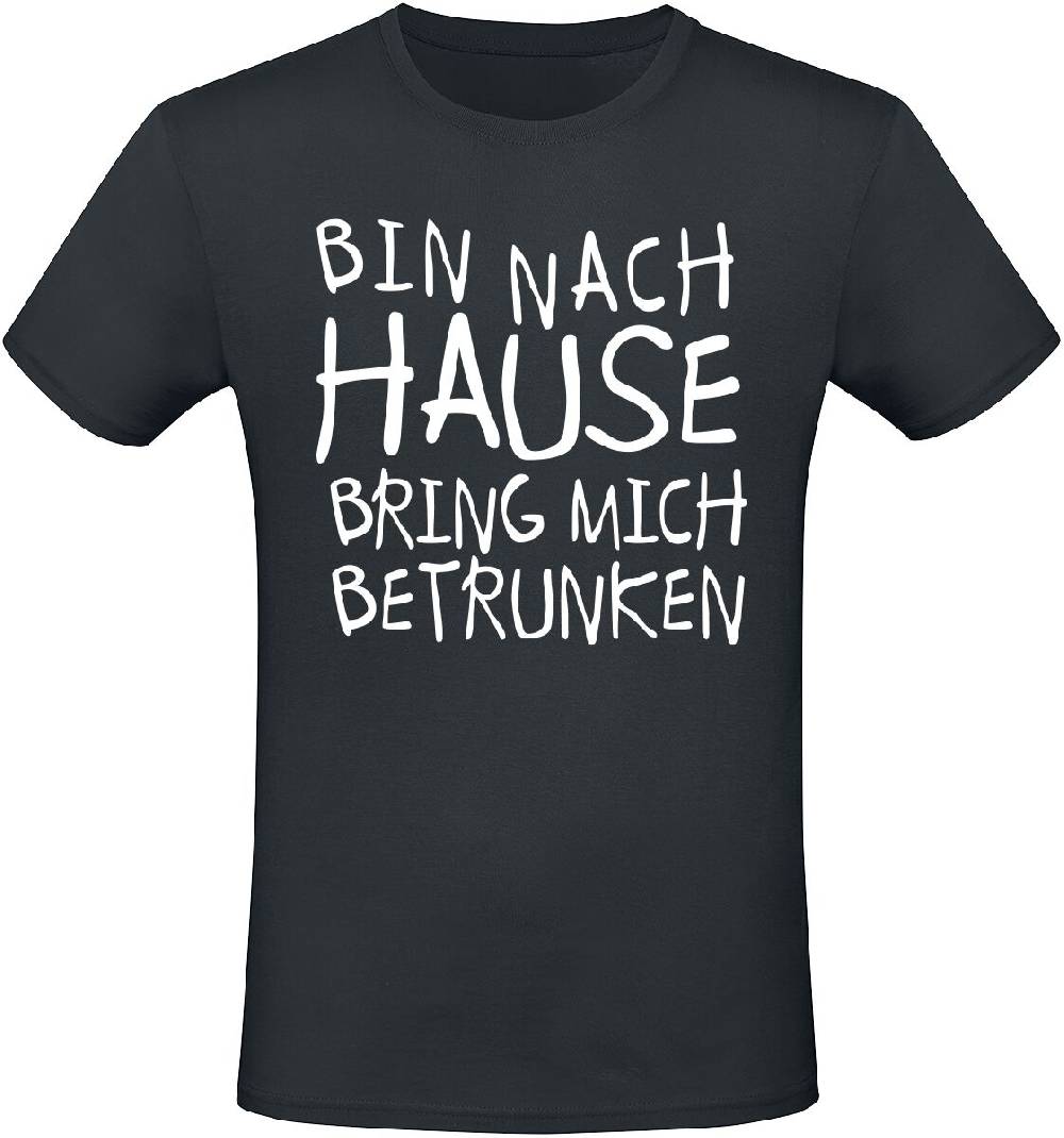 EMP "Bin nach Hause - Bring mich betrunken" T-Shirt schwarz von Alkohol & Party