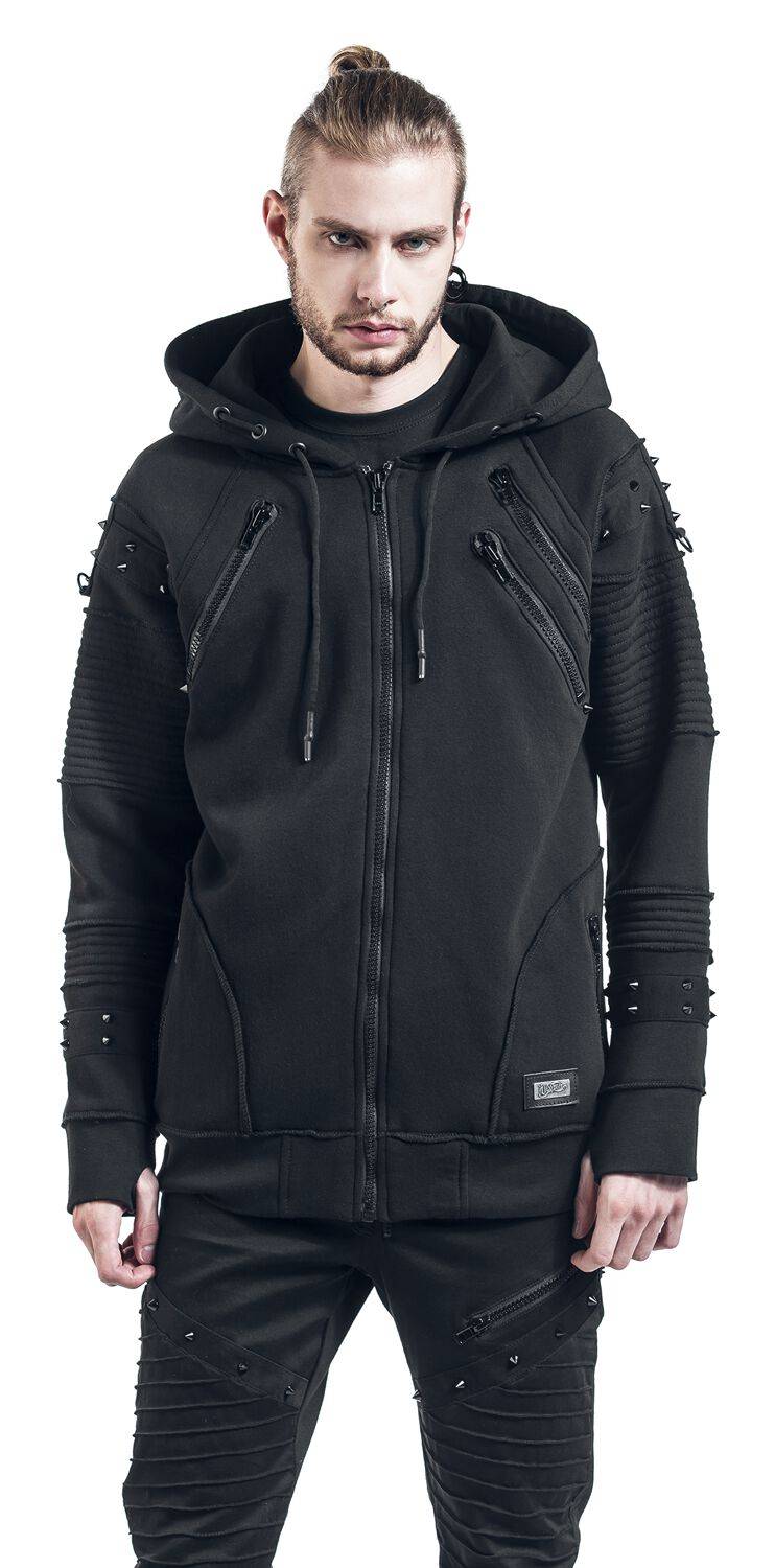 EMP "Black Chrome Hood" Kapuzenjacke Schwarz Von Vixxsin