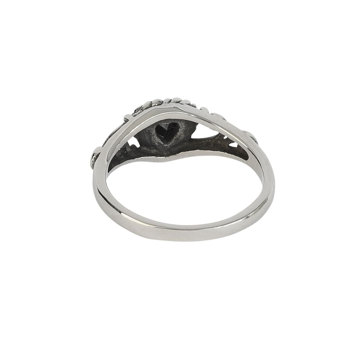 EMP "Black Heart" Ring Schwarz/silberfarben Von EtNox