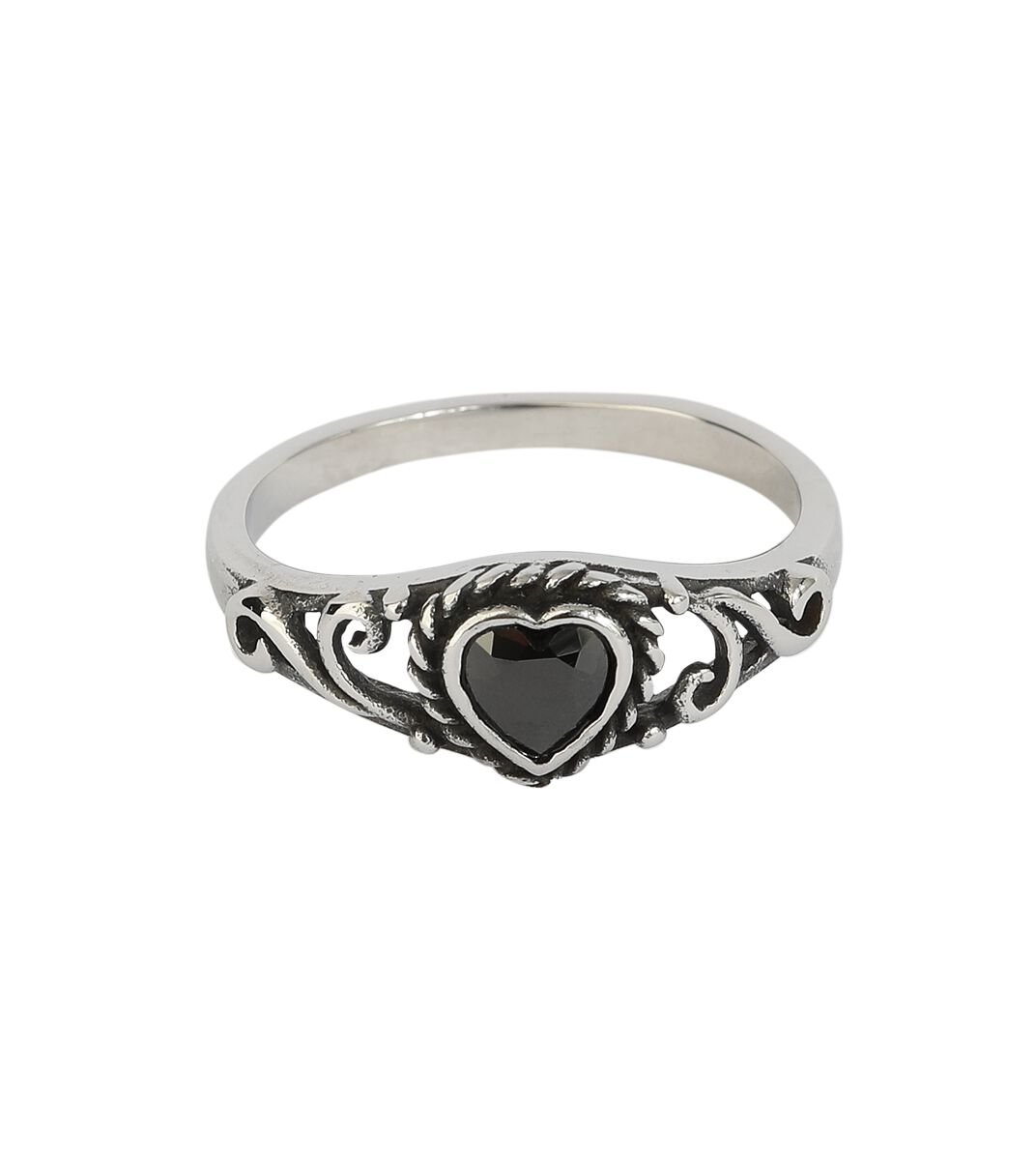 EMP "Black Heart" Ring schwarz/silberfarben von etNox