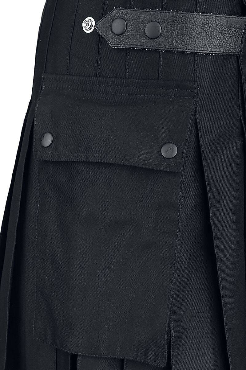 EMP "Black Kilt" Mittellanger Rock Schwarz Von Altana Industries