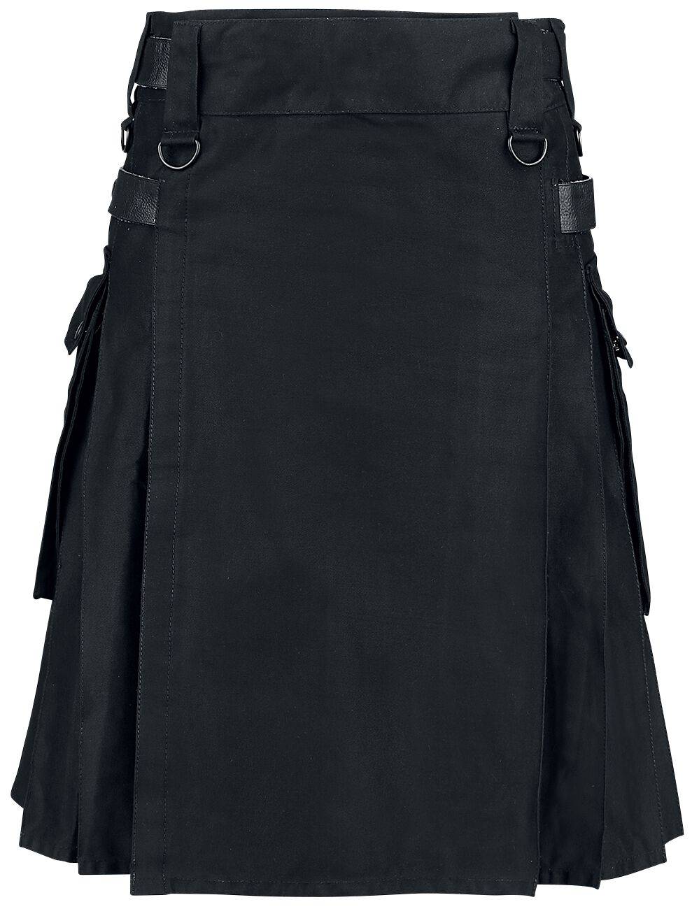 EMP "Black Kilt" Mittellanger Rock schwarz von Altana Industries