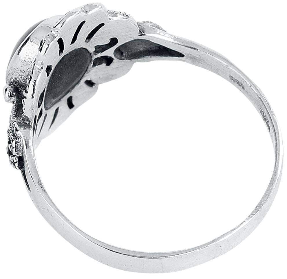EMP "Black Marcasite" Ring Schwarz/silberfarben Von EtNox